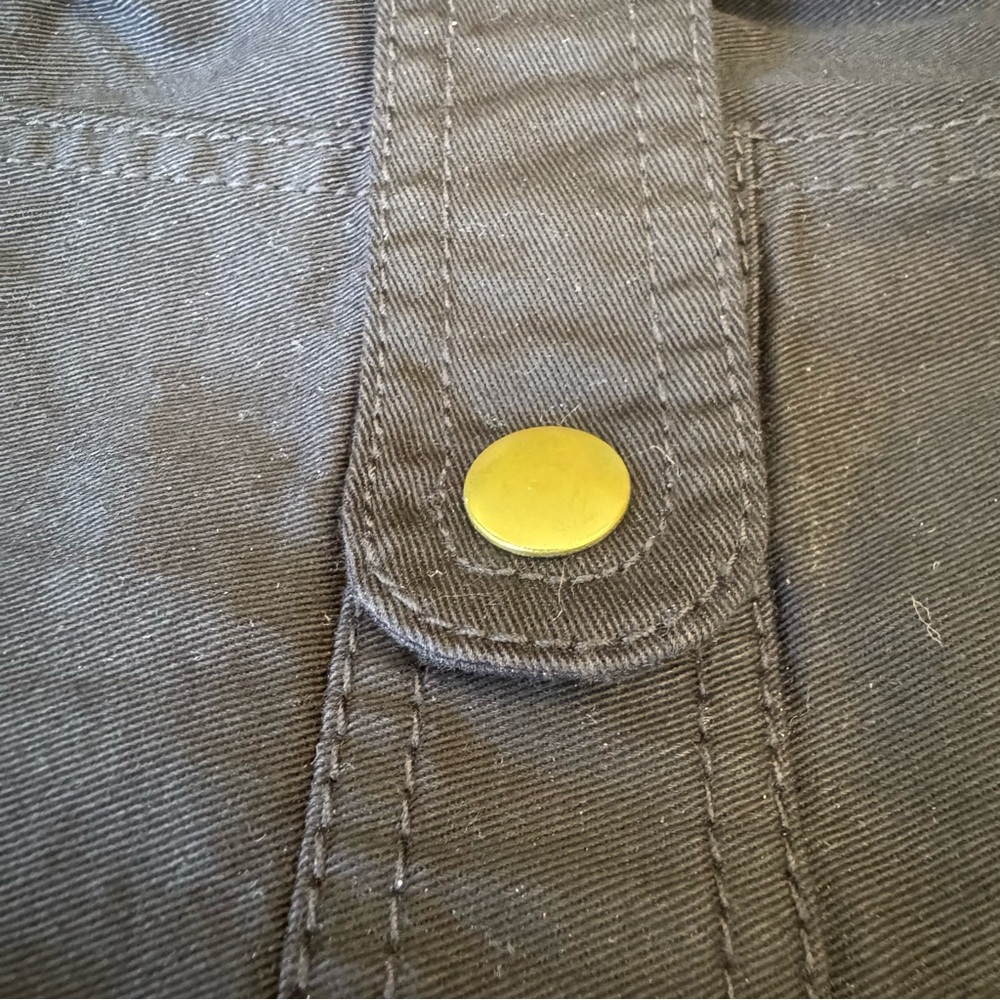 Talbots Jacket Black with Gold Tone Snaps & Zipper Size 12P - Picture 10 of 12